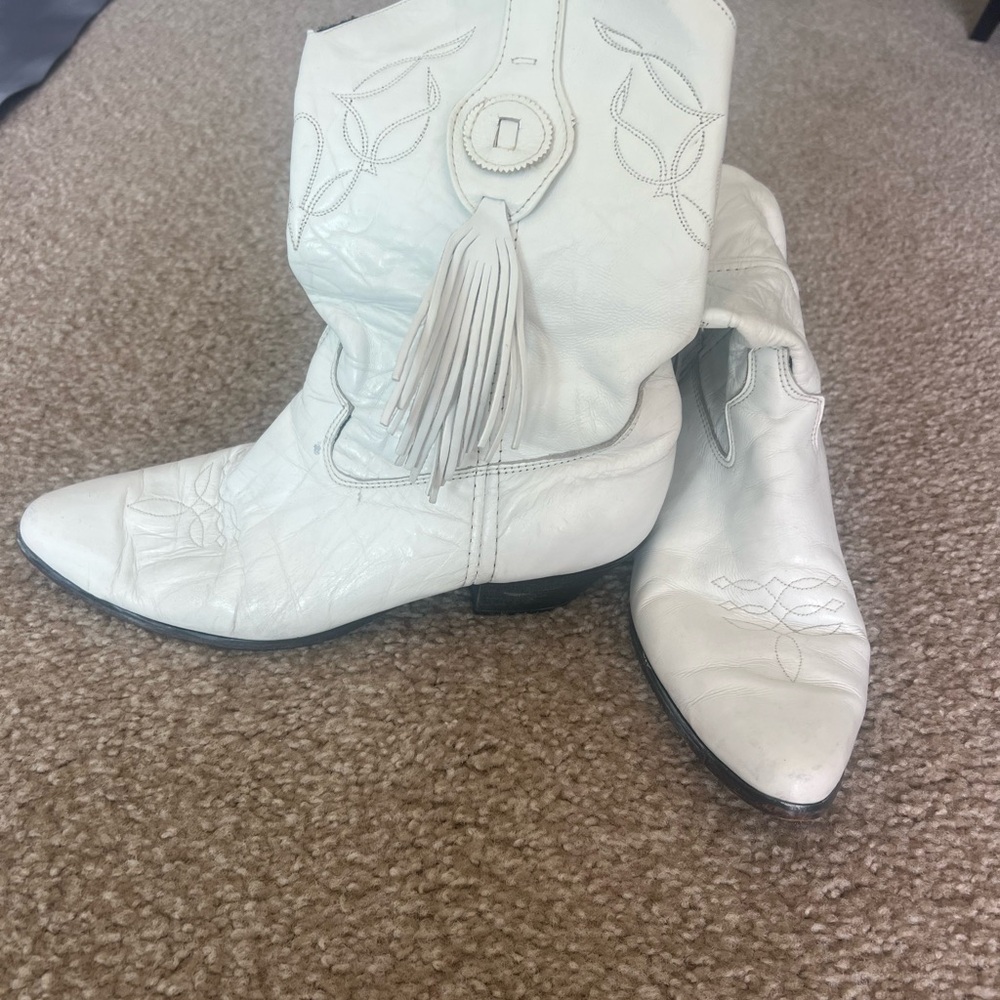 Women's White Western Boots